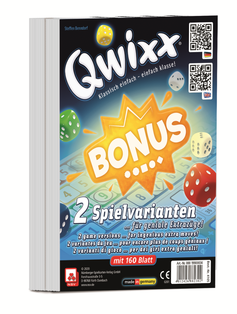 Qwixx – Bonus Zusatzblöcke Ersatzblock NSV - Nürnberger Spielkarten Verlag