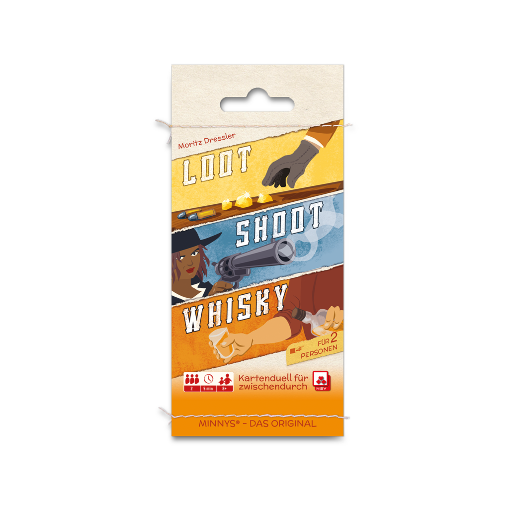 Minnys – Loot Shoot Whisky Kartenspiel NSV - Nürnberger Spielkarten Verlag