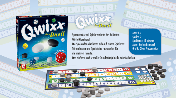 Qwixx – Das Duell ab 8 Jahren NSV - Nürnberger Spielkarten Verlag