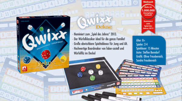 Qwixx – Deluxe Familienspiele NSV - Nürnberger Spielkarten Verlag