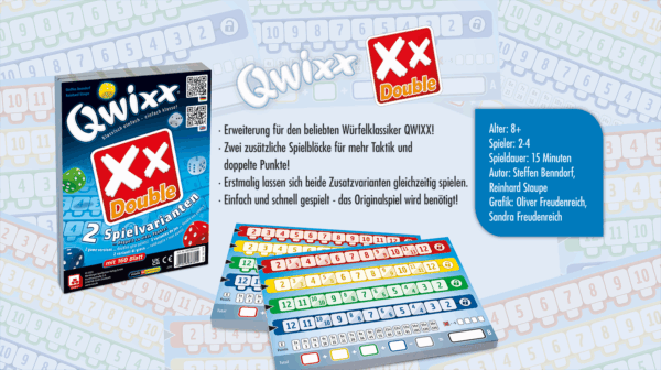 Qwixx – Double Zusatzblöcke Ersatzteile NSV - Nürnberger Spielkarten Verlag