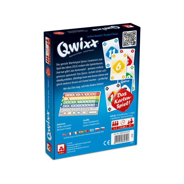Qwixx – Das Kartenspiel Familienspiel NSV - Nürnberger Spielkarten Verlag