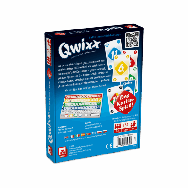 Qwixx – Das Kartenspiel ES NSV - Nürnberger Spielkarten Verlag