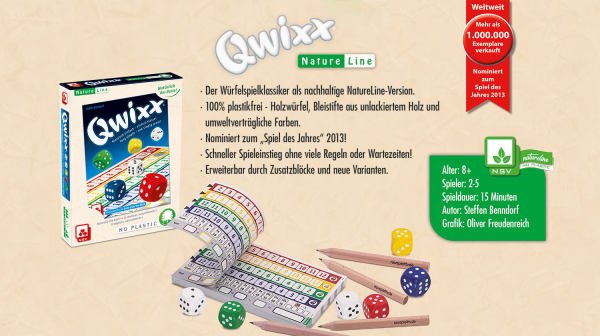 Qwixx – Natureline IT NSV - Nürnberger Spielkarten Verlag