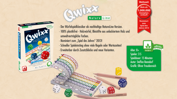 Qwixx – Natureline ES NSV - Nürnberger Spielkarten Verlag