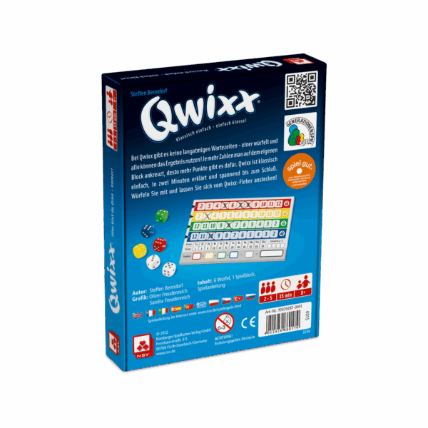 Qwixx – Das Original ab 8 Jahren NSV - Nürnberger Spielkarten Verlag