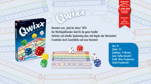 Qwixx – Das Original Spiele NSV - Nürnberger Spielkarten Verlag