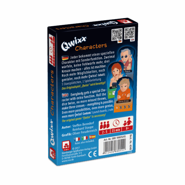 Qwixx – Characters DE NSV - Nürnberger Spielkarten Verlag