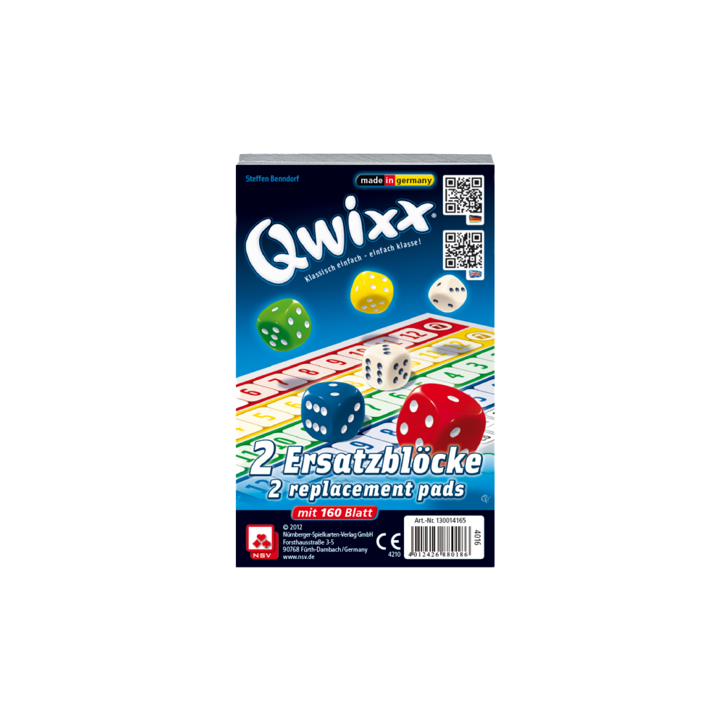 Qwixx – Original Ersatzblöcke Erwachsene NSV - Nürnberger Spielkarten Verlag