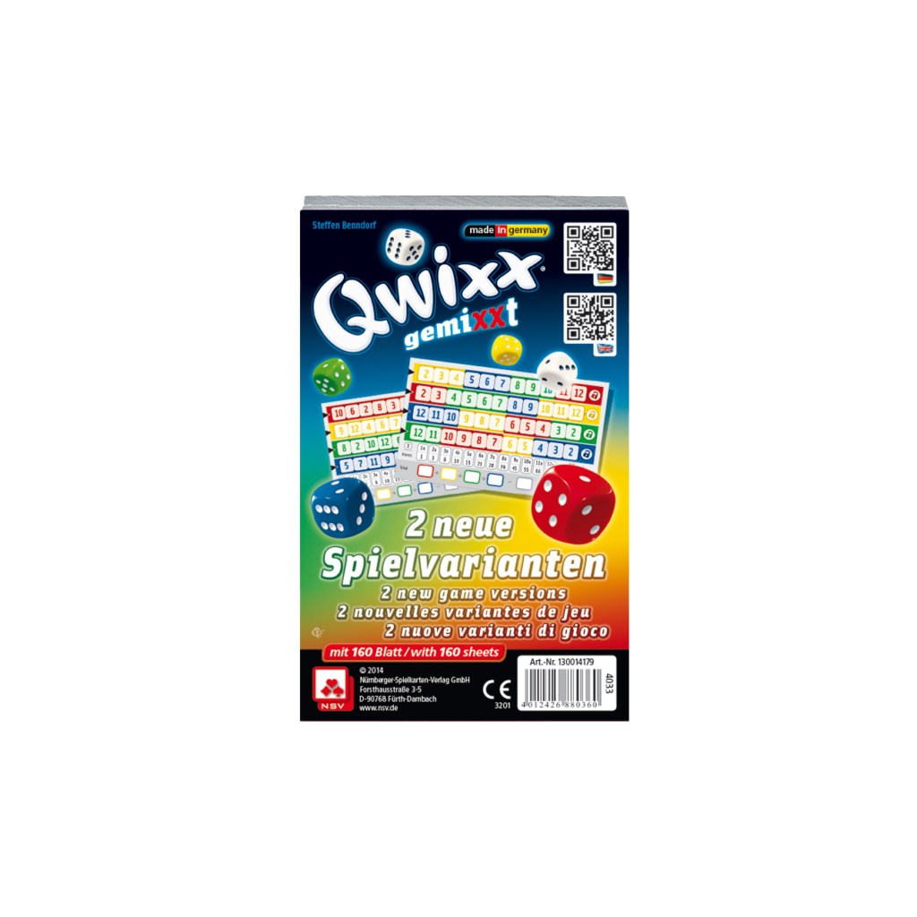 Qwixx – gemixxt Zusatzblöcke Ersatzteile NSV - Nürnberger Spielkarten Verlag