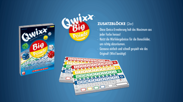 Qwixx – Big Points Zusatzblöcke Erwachsene NSV - Nürnberger Spielkarten Verlag