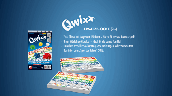 Qwixx – Original Ersatzblöcke Kinder NSV - Nürnberger Spielkarten Verlag