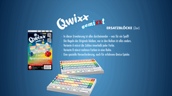 Qwixx – gemixxt Zusatzblöcke Zubehör NSV - Nürnberger Spielkarten Verlag