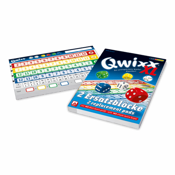 Qwixx XL replacement blocks Nürnberger-Spielkarten-Verlag GmbH NSV - Nürnberger Spielkarten Verlag