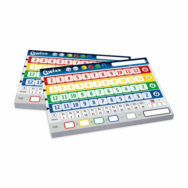 Qwixx XL replacement blocks Nürnberger-Spielkarten-Verlag GmbH NSV - Nürnberger Spielkarten Verlag