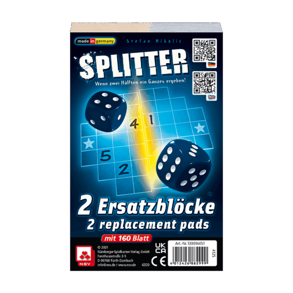 Splitter Ersatzblöcke Jugendliche NSV - Nürnberger Spielkarten Verlag