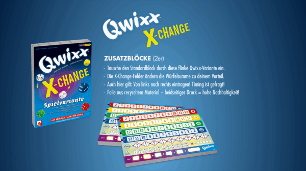 Qwixx – X-Change Zusatzblöcke Ersatzblock NSV - Nürnberger Spielkarten Verlag